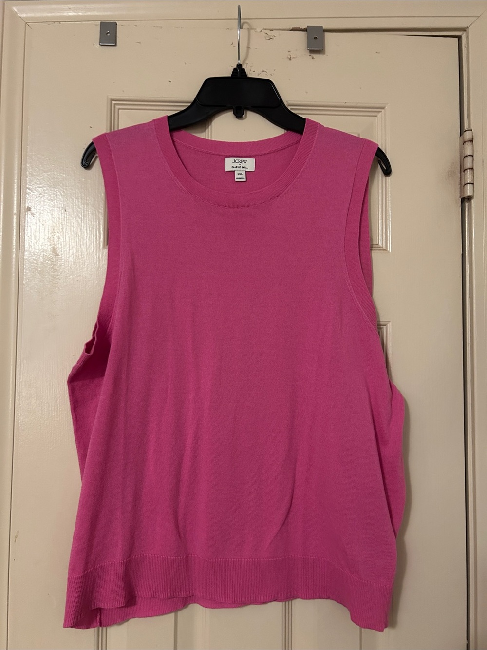 J. Crew Hot Pink Sleeveless cotton, classic shell.